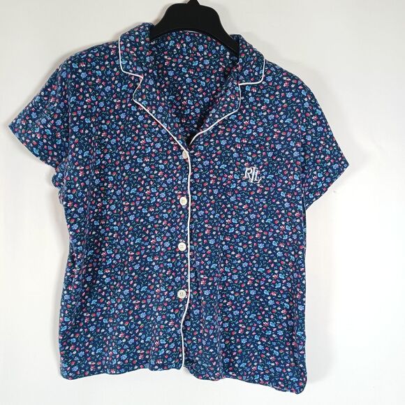 Lauren Ralph Lauren Pajamas Womens Large Cottage Floral Preppy Sleep Embroidered - Picture 3 of 11